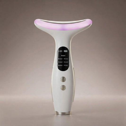7Color Neck Face Massager Facial Massager Tool for Skin Care at HomeVibrating Face Massager with ThermalsGalvanic Machines Black