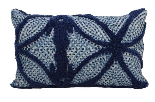 Coussin rectangulaire bleu pour canapé 35,5 cm X 61 cm